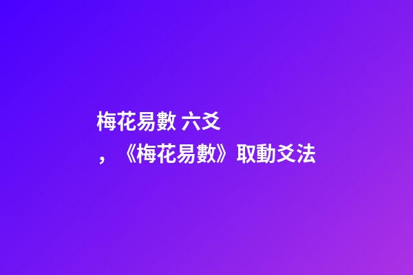 梅花易數 六爻，《梅花易數》取動爻法